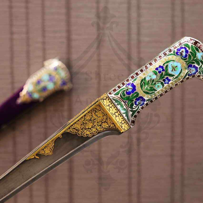 Glass Enamel Pesh Kavach hilt